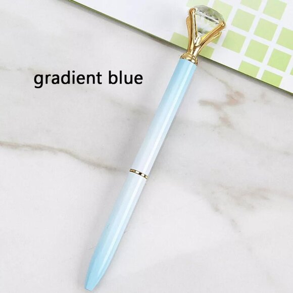Diamond Crystal Writing Ballpoint Pen Bling Luxury Metal Top Ball Pens Gift - Picture 1 of 5